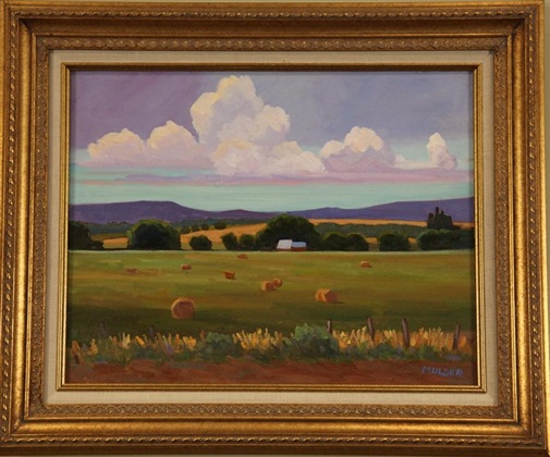 Hayfield, Tom Mulder, 16” x 20,” oil on canvas