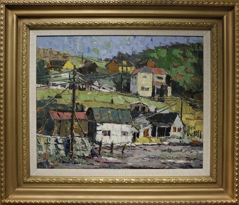 Mining Town, Kent Steadman, 24” x 30,” oil on board, 1962