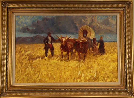 Pioneers, Larry Wade, 24” x 36,” oil on board