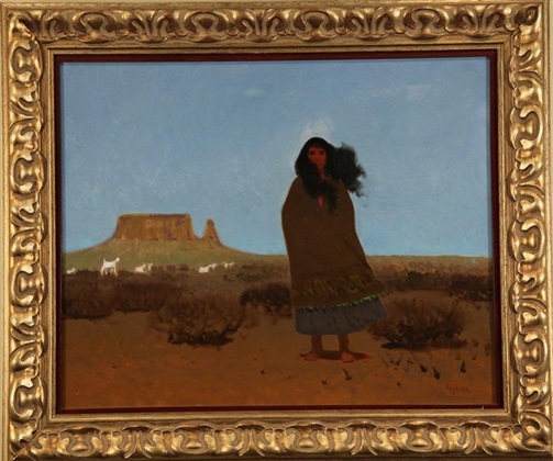 Navajo, Forester, 24” x 36,” oil on board, 1996