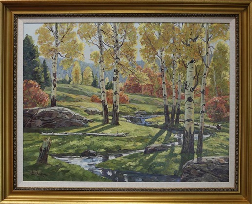 Autumn Stream, Paul Salisbury, 28” x 36,” oil on canvas, 1953