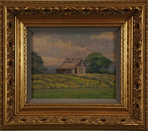 Liberty Barn,  LeConte Steward, 8” x 10,” oil on board, 1968