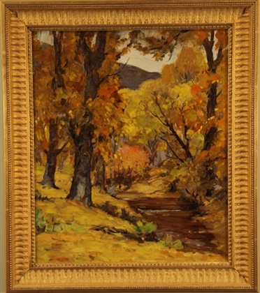 Stream in Fall, Howard Kearns, 20” x 24,” oil on board