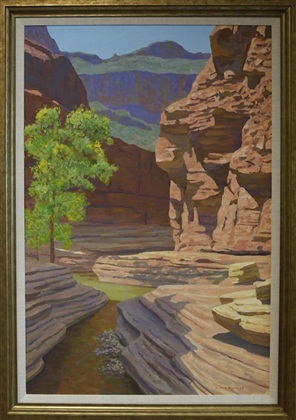 Red Rock Pool, Frank Ray Huff, 36” x 48,” oil on canvas, 2009