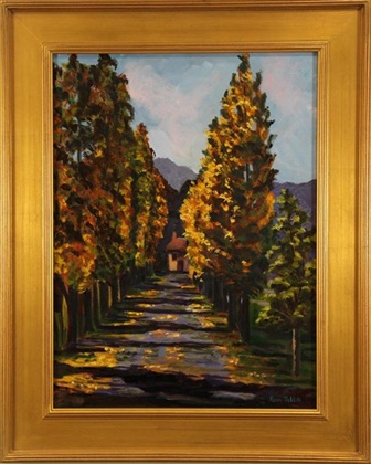 Road Home, Pam Joklik, 18” x 24,” oil on board, 2008