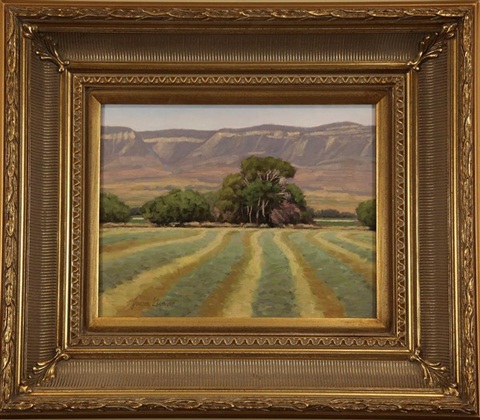 Spring City Hayfield, James Gunter, 12” x 14,” oil on board, 2011