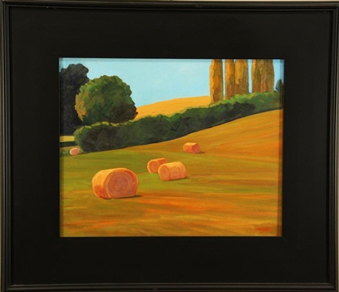 Hay Bales, Tom Mulder, 16” x 20,” oil on canvas